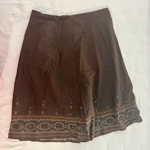 Brown Embellished Skirt Size S